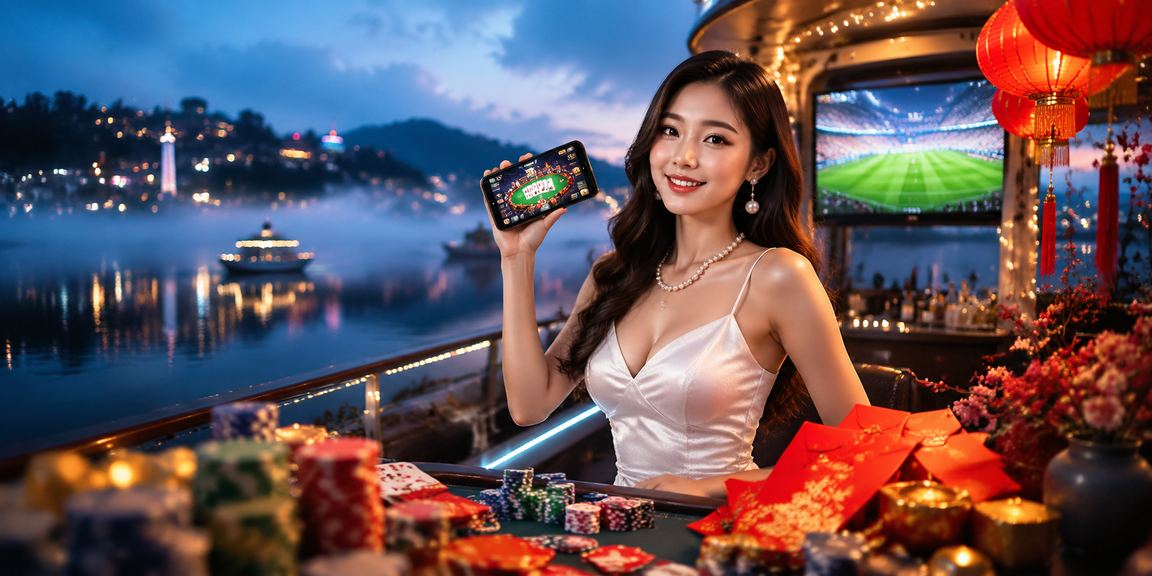 Người chơi thư giãn bên bàn bài dưới ánh đèn lồng Đà Lạt