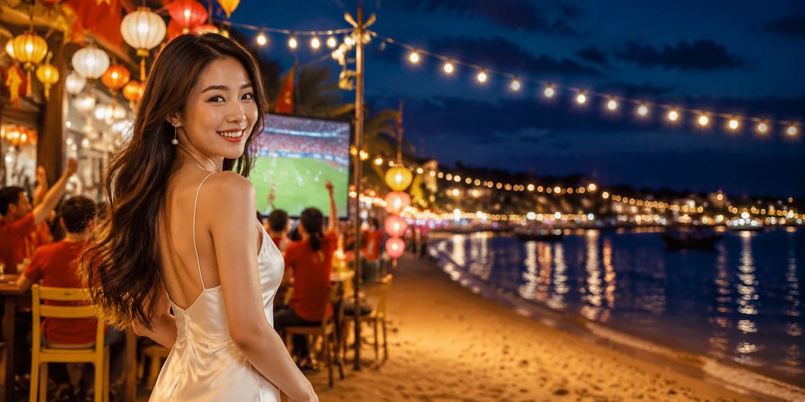 Giao diện cá cược bóng đá tại 2035 với không khí lễ hội Hội An