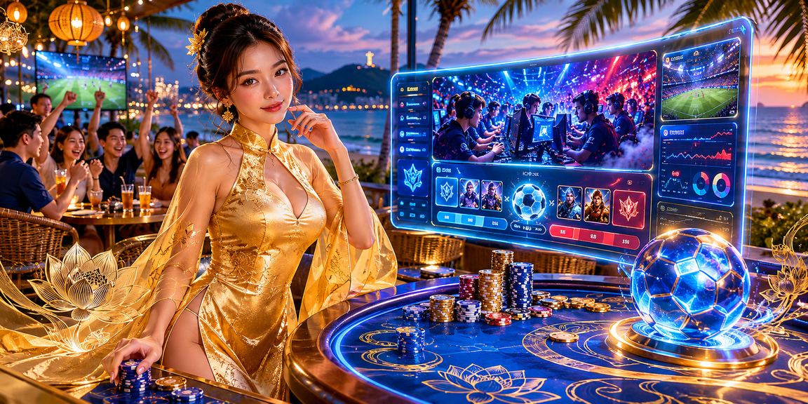 Người mặc áo dài tại Vũng Tàu theo dõi kèo esports trên điện thoại bên bờ biển